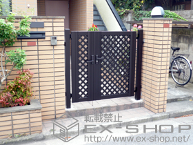 の門扉 シャレオR11型 親子開き　柱使用 施工例