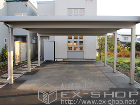 のカーポート ジーポートneo 2台用 角柱6本仕様 標準鼻隠し 積雪〜150cm対応 施工例