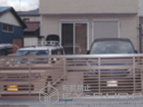 のカーゲート ワイドオーバードアS3型 マテリアルカラー 電動式 60-12 施工例