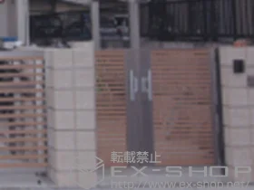 LIXIL リクシル(TOEX)の門扉 ジオーナ門扉 B3型 両開き親子 マテリアルカラー 柱使用 施工例