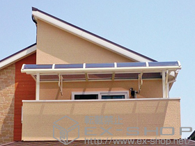 のバルコニー・ベランダ屋根 パワーアルファ RB型 屋根タイプ 単体 積雪〜30cm対応+パワーアルファ 吊り下げ物干し 標準 ワイドタイプ 2本入 施工例