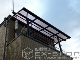 のバルコニー・ベランダ屋根 ライザーテラスII F型 屋根タイプ 単体 積雪〜20cm対応＋六角テクス/吊り下げ式物干し 標準 2本入り 施工例