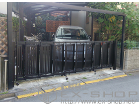 のカーゲート シャレオ伸縮9型 ノンレール 片開き 390S 施工例