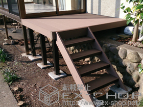 のウッドデッキ リウッドデッキ 200+リウッドステップ5型 Lタイプ 4段 施工例