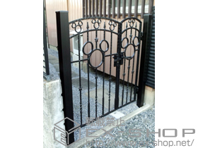 の門扉 ディズニー門扉 ミッキーA型 両開き親子 75角門柱式 施工例