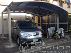 のカーポート レイナポートグラン M合掌　積雪〜20cm対応＋[片面]レイナポートグラン サイドパネル 施工例