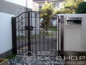 の門扉 コラゾン1型門扉 両開き親子 柱使用 施工例