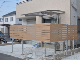 のフェンス・柵 ジオーナフェンス YS型 マテリアルカラー 多段柱 施工例