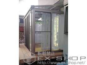 のテラス囲い・サンルーム ほせるんですII F型 人工木デッキ上納まり 積雪〜20cm対応 施工例