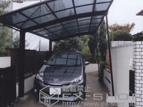 のカーポート カーブポートシグマIII 積雪〜20cm対応+着脱式サポート ロング柱23用 1本入 施工例