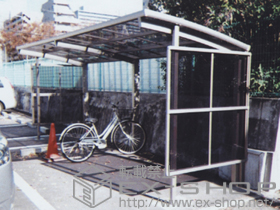 のサイクルポート・駐輪場 カーブパークシグマIII パネル2面囲い 施工例