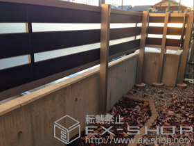 のフェンス・柵 ジオーナフェンス YP型 マテリアルカラー 多段柱施工 施工例