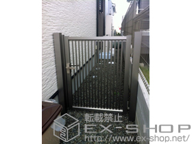 の門扉 スーパー有峰門扉 B型 片開き 門柱式 施工例