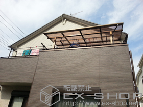 のバルコニー・ベランダ屋根 ライザーテラスII F型 屋根タイプ 単体 積雪〜20cm対応＋吊り下げ式物干し 標準 2本入 施工例