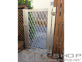 の門扉 エクスライン門扉4型 片開き　門柱使用 施工例