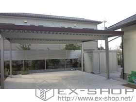 のカーポート レオンポートneo 2台用 標準鼻隠し 角柱4本柱仕様 積雪〜50cm対応 施工例