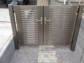 の門扉 シャレオR9型 両開き　柱使用 施工例