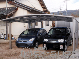 のカーポート カーブポートシグマIII ワイド 積雪〜20cm対応+カーブポートシグマIII ワイド用 サイドパネル 施工例