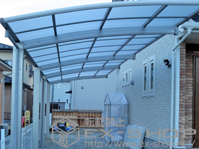 のカーポート プレシオスポート 縦連棟 積雪〜20cm対応+着脱式補助柱 2本入り 施工例