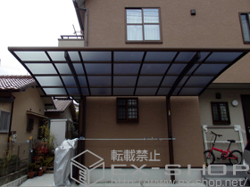 のカーポート レイナポートグラン　積雪〜20cm対応＋水平式物干し(カーポート柱用) 施工例