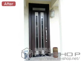 LIXIL リクシル(トステム)の玄関ドア リシェントK4仕様 20片開きランマ付きL 300型 施工例