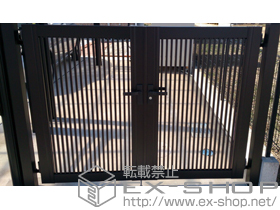 の門扉 プリレオ R2型 両開き　門柱使用 施工例