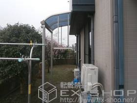 のテラス屋根 ヴェクターテラス R型 テラスタイプ 単体 積雪〜20cm対応＋吊り下げ式物干し ロング 2本入 施工例