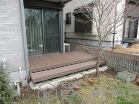 のウッドデッキ リウッドデッキ 200＋段床用部材一式＋リウッドステップ5型 Sタイプ 1段用 施工例