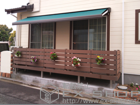 のウッドデッキ リウッドデッキ 200＋リウッドデッキフェンス3型<横スリット> 施工例