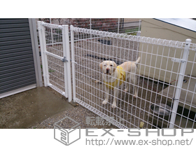 の門扉 メッシュフェンスM0 門扉 片開き 柱使用 施工例