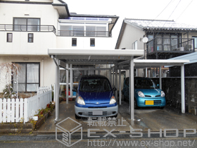 のカーポート ジーポートneo Aタイプ 角柱4本仕様 標準鼻隠し 積雪〜100cm対応 施工例