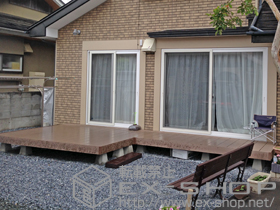 のウッドデッキ レストステージ 幕板納まり 異型 施工例