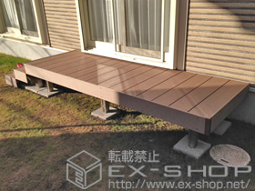 のウッドデッキ 樹ら楽ステージ+ステップデッキ 出幅側対応(2段) 施工例