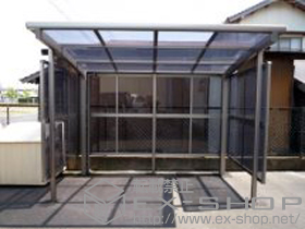 のサイクルポート・駐輪場 カーブパークシグマIII パネル3面囲い 積雪〜20cm対応 施工例