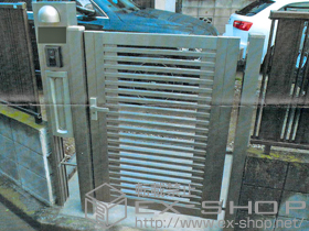 の門扉 シャレオR9型 片開き　埋込使用 施工例