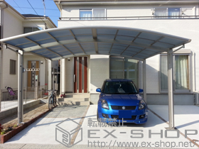 のカーポート レイナツインポートグラン　積雪〜20cm対応＋水平式物干し(テラス柱用)　2本入 施工例