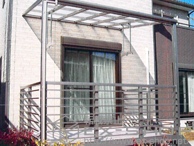 のテラス囲い・サンルーム ほせるんですII F型 積雪50cm対応 オープンタイプ 施工例