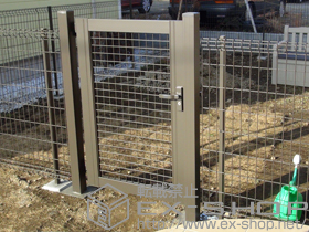 の門扉 プリレオ R13型 片開き 門柱使用 施工例