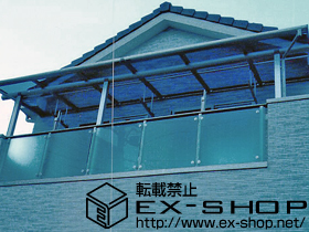 のバルコニー・ベランダ屋根 ヴェクターテラス F型 屋根タイプ 連棟 積雪〜20cm対応＋吊り下げ式物干し 標準 施工例