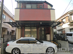 のカーポート マルチスクエア アール屋根 片支持タイプ 積雪〜20cm対応 施工例