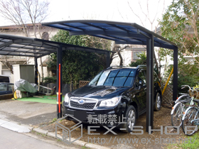 のカーポート プレシオスポート 積雪〜20cm対応＋枯葉よけネット 51/54用兼用 施工例