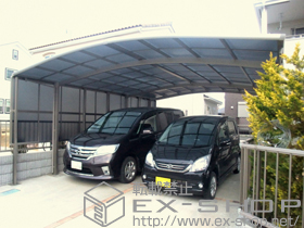 のカーポート カーブポートシグマIII ワイド 延長 積雪〜20cm対応＋カーブポートシグマIII サイドパネル(片側) 施工例