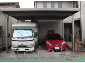 のカーポート テリオスポートIII 900 2台用 4本柱 積雪〜30cm対応 施工例