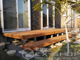 のウッドデッキ リウッドデッキ 200＋段床セット 1段 正面タイプ 施工例