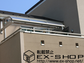 のバルコニー・ベランダ屋根 ヴェクターテラス Ｒ型 ルーフタイプ 単体積雪〜20cm対応＋吊り下げ物干し　標準　2本入 施工例