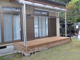 のテラス屋根 ヴェクターテラス F型 テラスタイプ 単体 積雪〜20cm対応＋吊り下げ物干し 標準 2本入 施工例