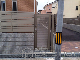 の門扉 エルネクス門扉 M-YK型 片開き 柱使用 施工例