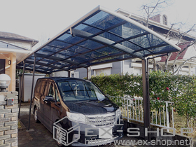 のカーポート カーブポートシグマIII 縦連棟 積雪〜20cm対応＋着脱式サポート　ロング柱23用（1本入り4セット） 施工例