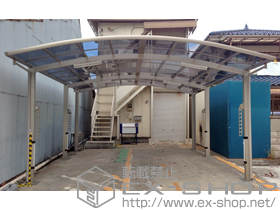 のカーポート レイナツインポートグラン 延長　積雪〜20cm対応＋水平式物干し ロング 2本入り×2セット 施工例