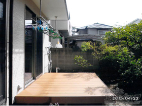 のウッドデッキ レストステージ 幕板納まり 施工例